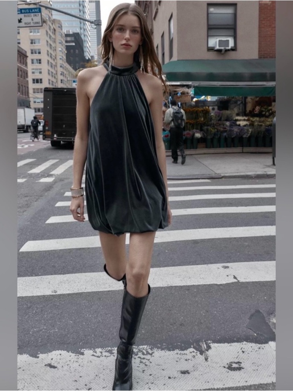 NWT Zara Velvet Bubble Mini Dress (M)
